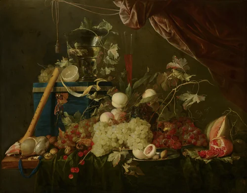 Sumptuous Fruit Still Life with Jewellery Box by Jan Davidsz. de Heem, painting, 1650