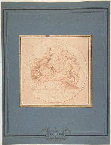 Design for a jeton or a token: Maison de la Reine 1740 by Edme Bouchardon, drawing, 1740