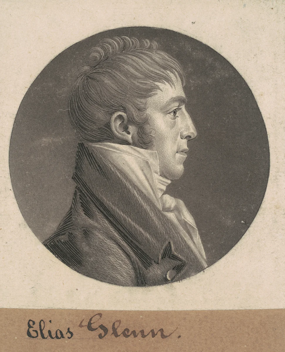 Elias Glenn by Charles B. J. Févret de Saint-Mémin, print, 1803
