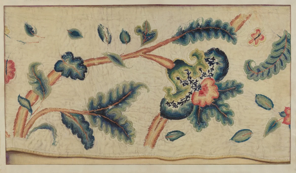 Jacobean Embroidery by Lawrence Peterson, index of american design, 1936