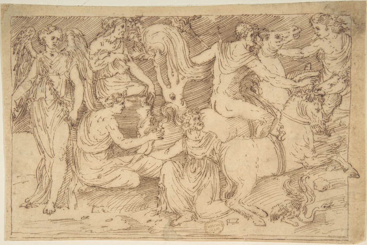 Drawing of Bas-Relief by anonymous, drawing, 1500-1600