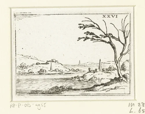 De Nijl in Egypte by Jacques Callot, print, 1625-1629