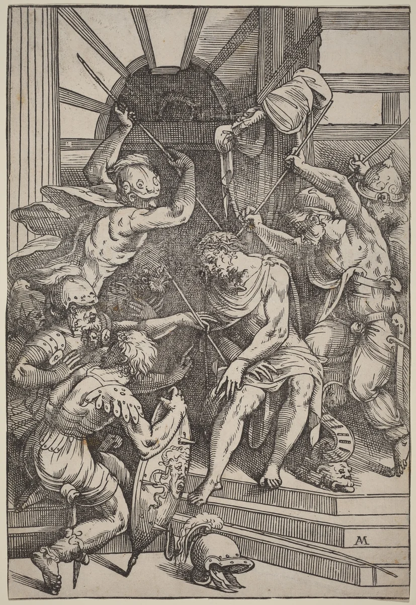 Christ Crowned with Thorns by Andrea Meldolla, print, 1510-1563