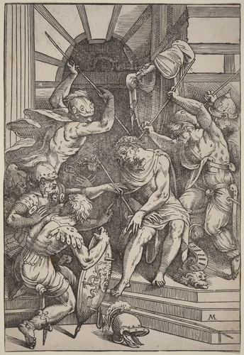 Christ Crowned with Thorns by Andrea Meldolla, print, 1510-1563