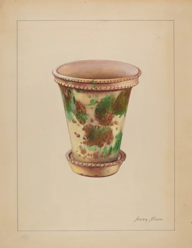 Flower Pot by Anna Aloisi, index of american design, 1935-1942