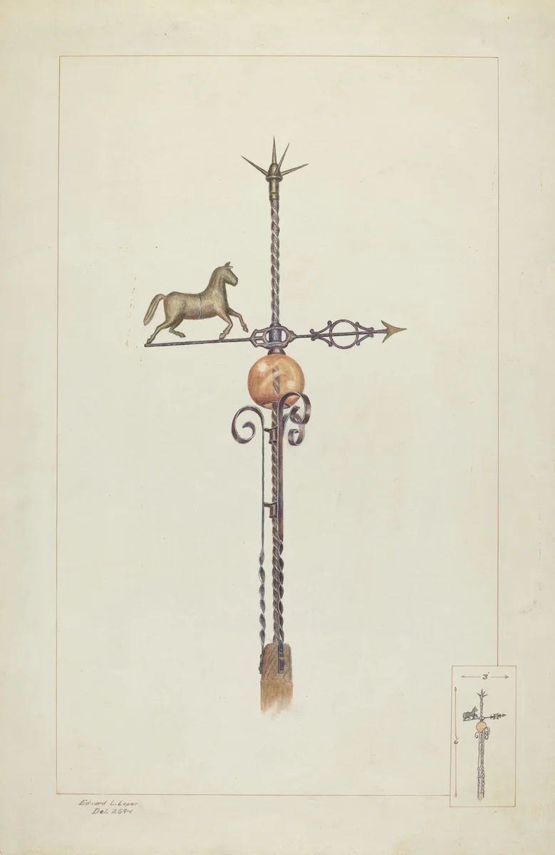 Weather Vane by Edward L. Loper, index of american design, 1937