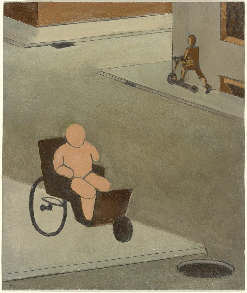 The Existence of a Cripple, No. 4 (Krüppeldasein IV) by Gottfried Brockmann, drawing, 1922