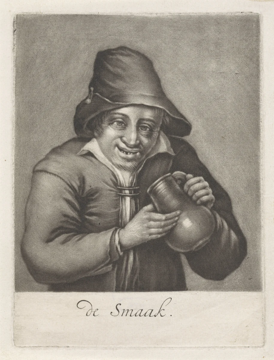 Man met een bierkruik by anonymous, print, 1650-1800