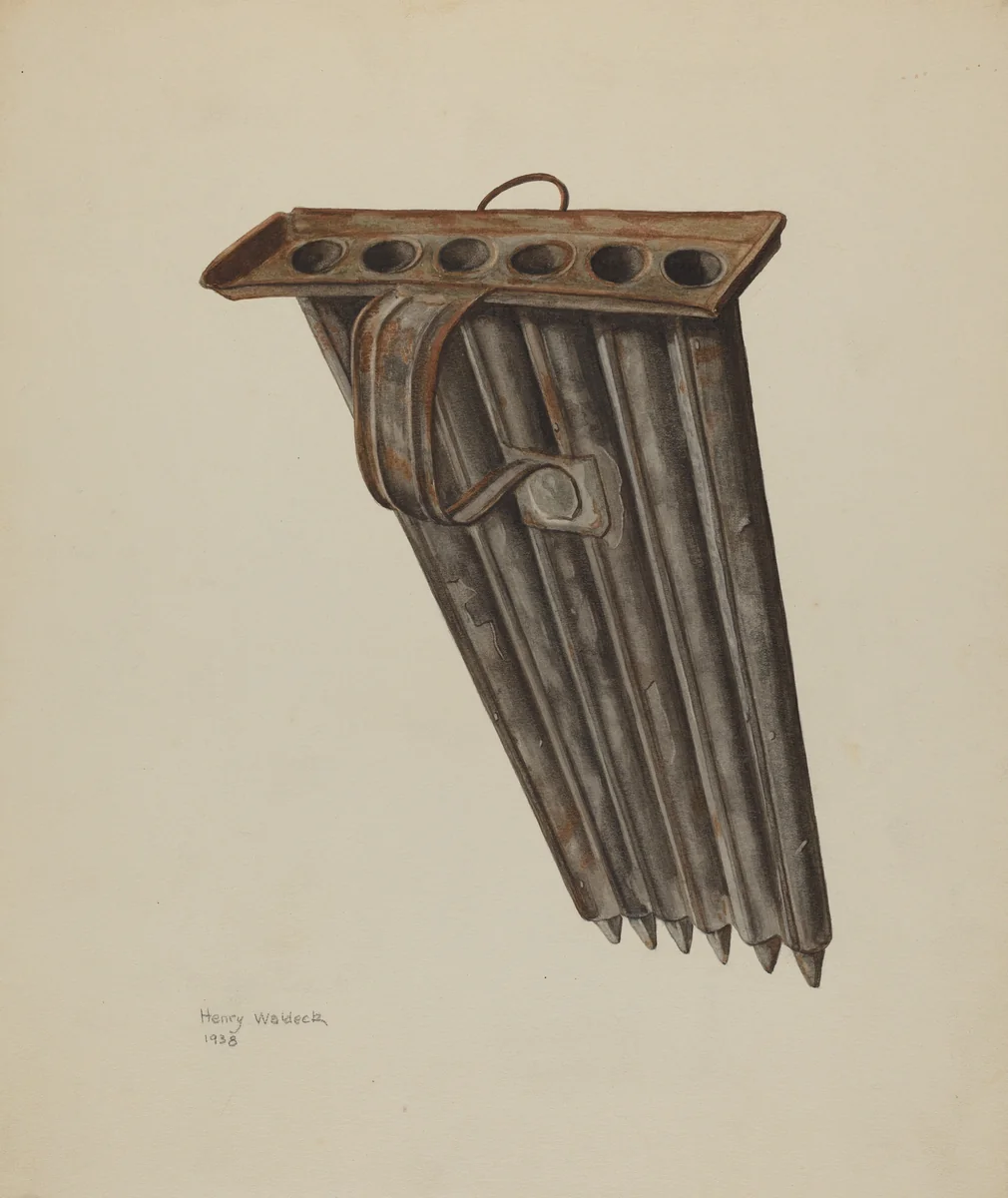 Candle Mold by Henry Waldeck, index of american design, 1938