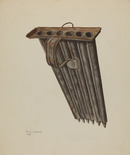 Candle Mold by Henry Waldeck, index of american design, 1938