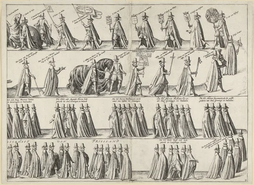 Begrafenis van Willem Lodewijk by Pieter Feddes van Harlingen, print, 1620