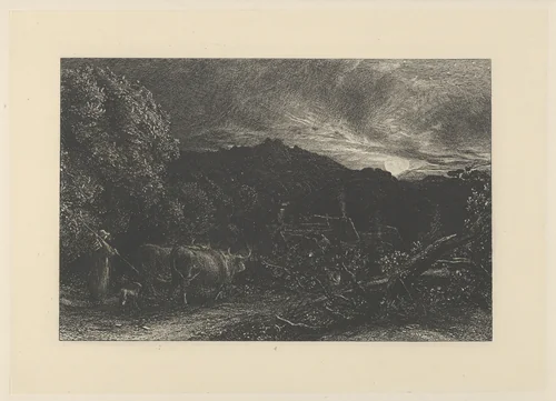 The Weary Ploughman, or The Herdsman, or Tardus Bubulcus by Samuel Palmer, print, 1858