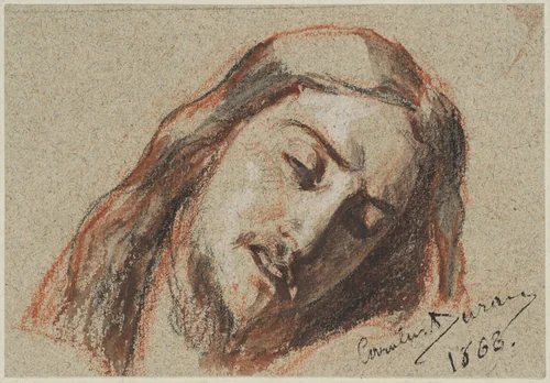 Head of Christ by Carolus-Duran, drawing, 1868