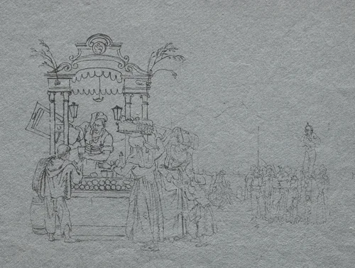 Fruit Vendor by Bartolomeo Pinelli, print, 1800-1835