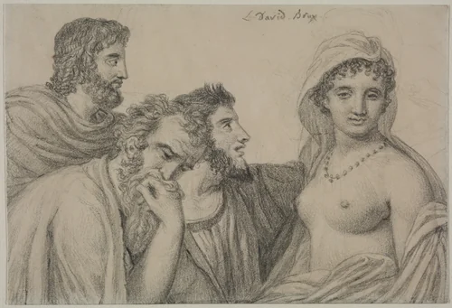 Phryne before Her Judges by Jacques-Louis David, drawing, 1816-1820