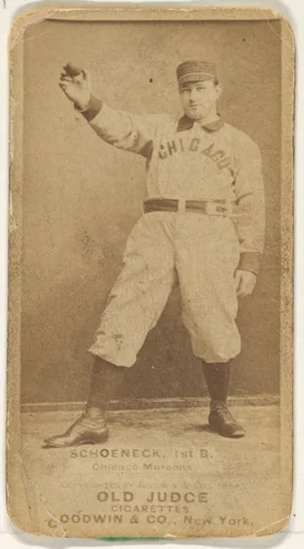 Schoeneck, 1st Base, Chicago, from the Old Judge series (N172) for Old Judge Cigarettes by Goodwin & Company, photograph, 1888