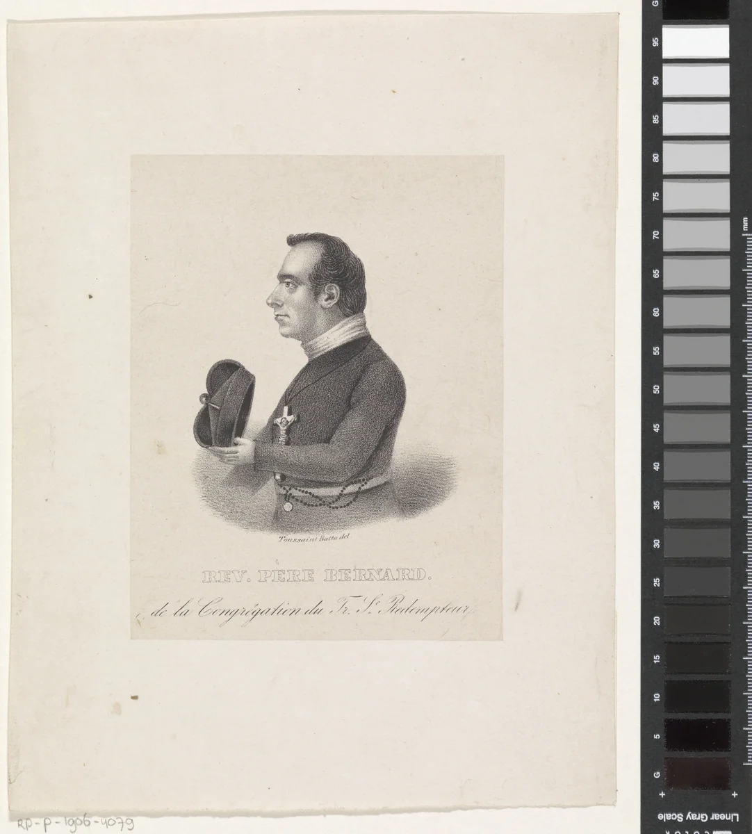 Portret van geestelijke Père Bernard by anonymous, print, 1809-1850