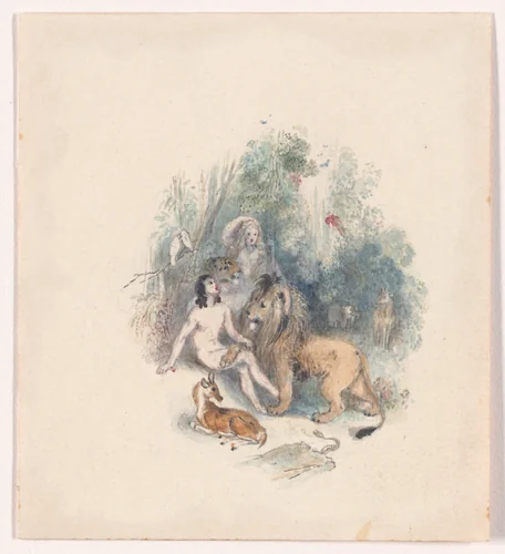 Illustration design for "The Economy of Human Life" by Frank Howard, drawing, 1834