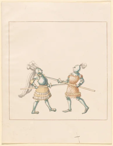 Foot Combat with Awl Pikes by German 16th Century, drawing, 1515