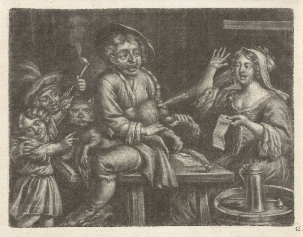 Kattenconcert by Jan van Somer, print, 1655-1700