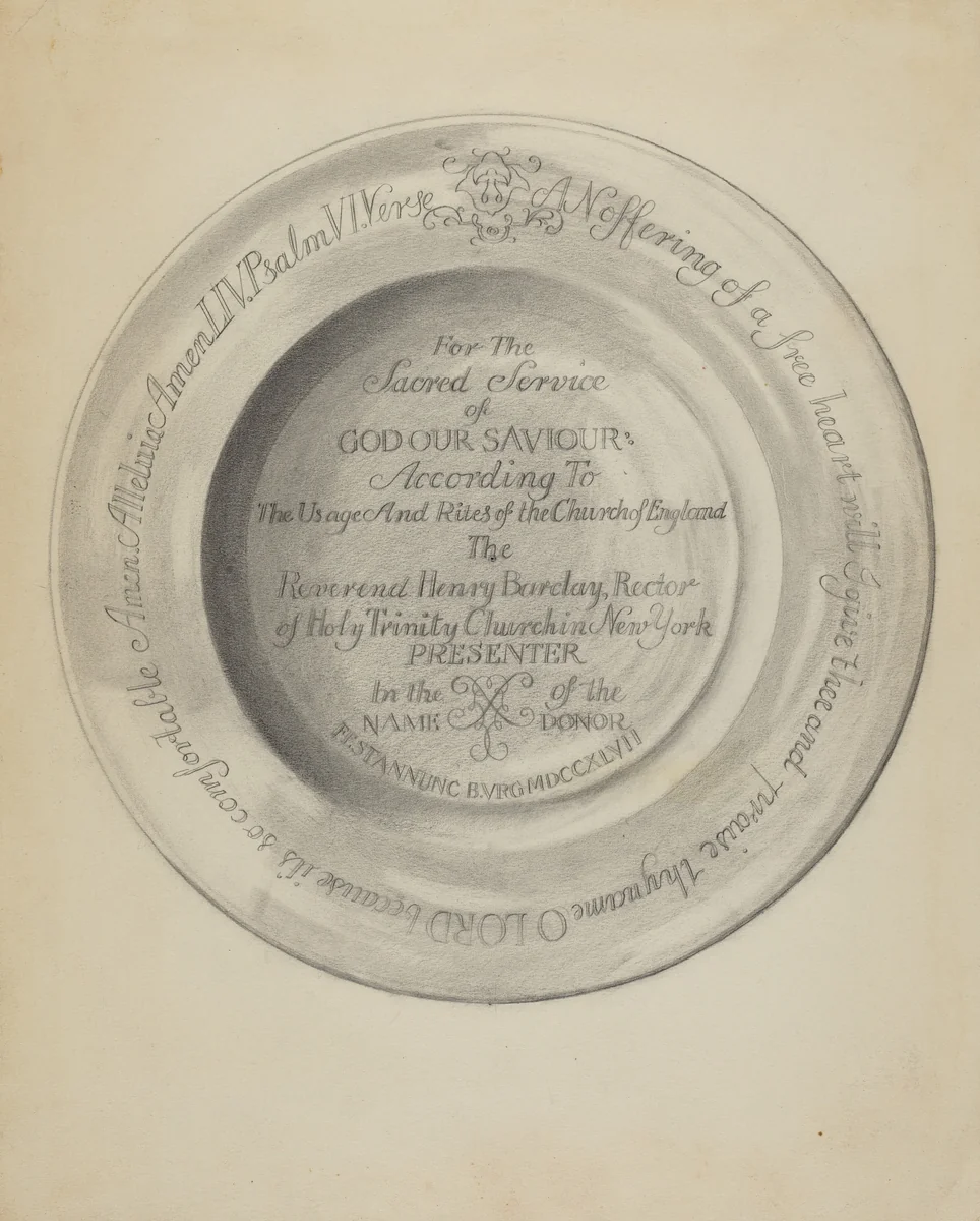 Silver Plate by James O'Mara, index of american design, 1935-1942