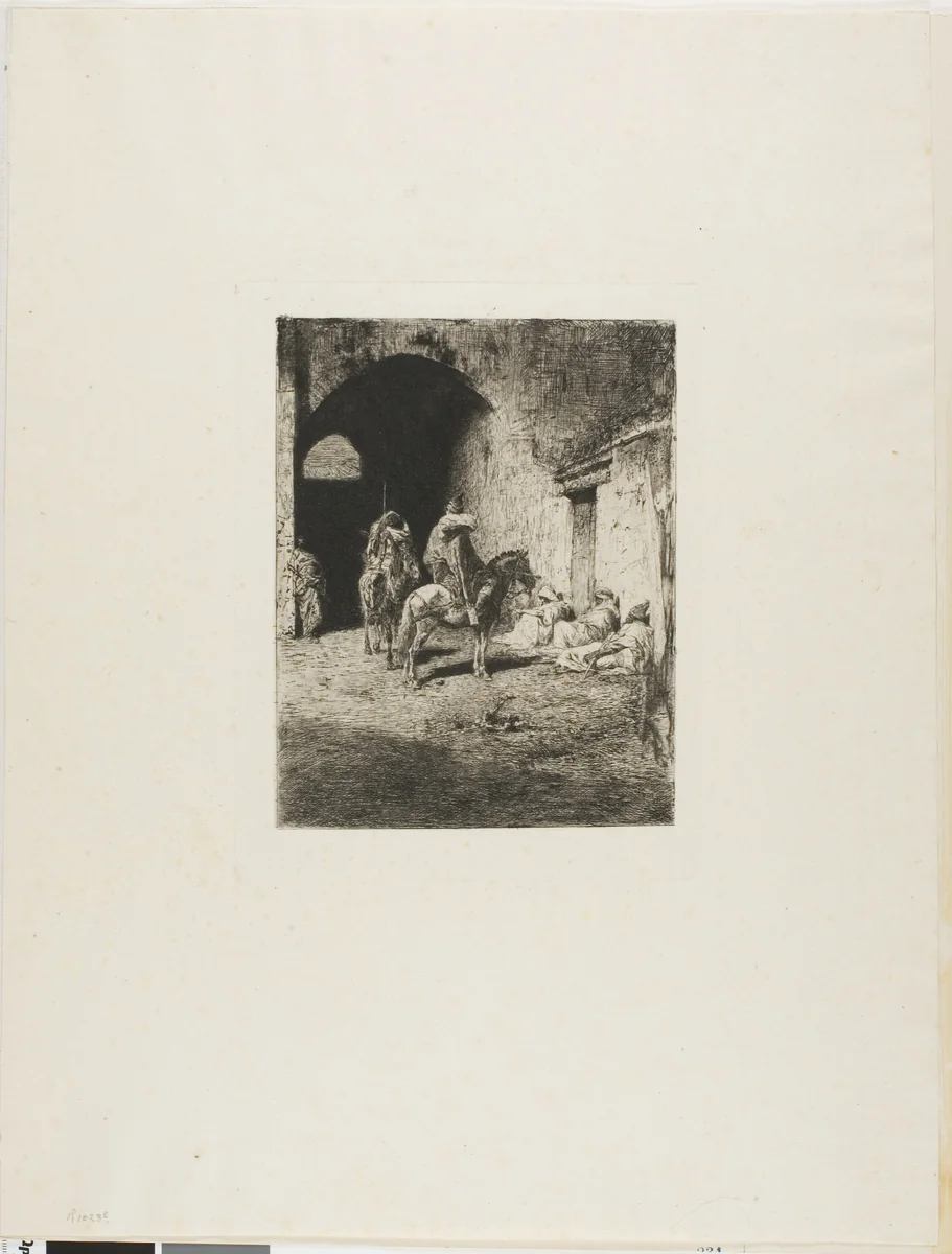 Guard of the Casbah in Tetuan by Mariano Fortuny, print, 1858-1874