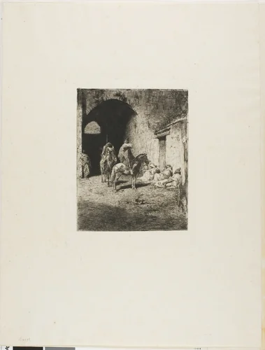 Guard of the Casbah in Tetuan by Mariano Fortuny, print, 1858-1874