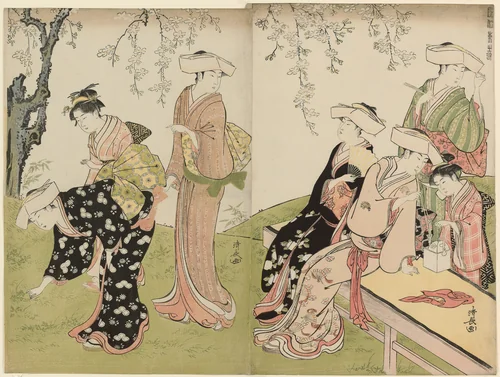 An Outing in Spring, from the series A Brocade of Eastern Manners (Fuzoku azuma no nishiki) by Torii Kiyonaga (鳥居清長), print, 1778-1789