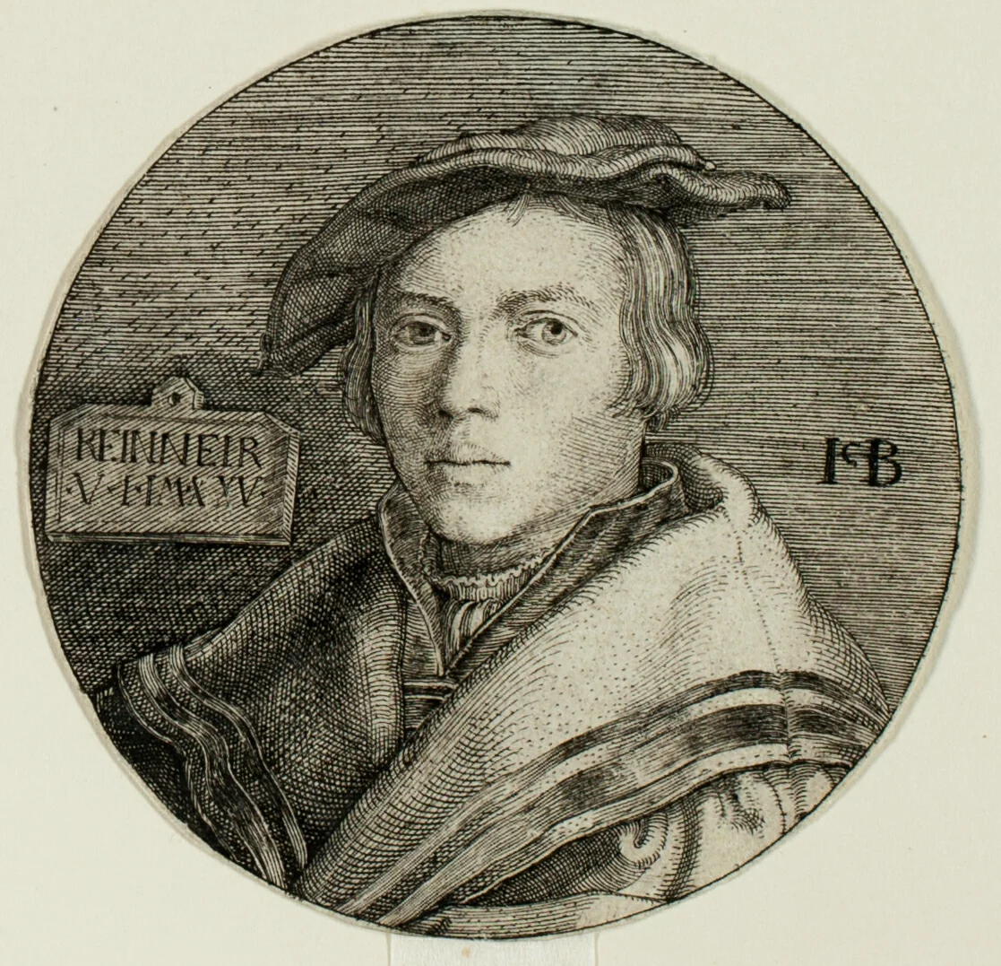 Portrait of Reinneir by Jacob Binck, print, 1525