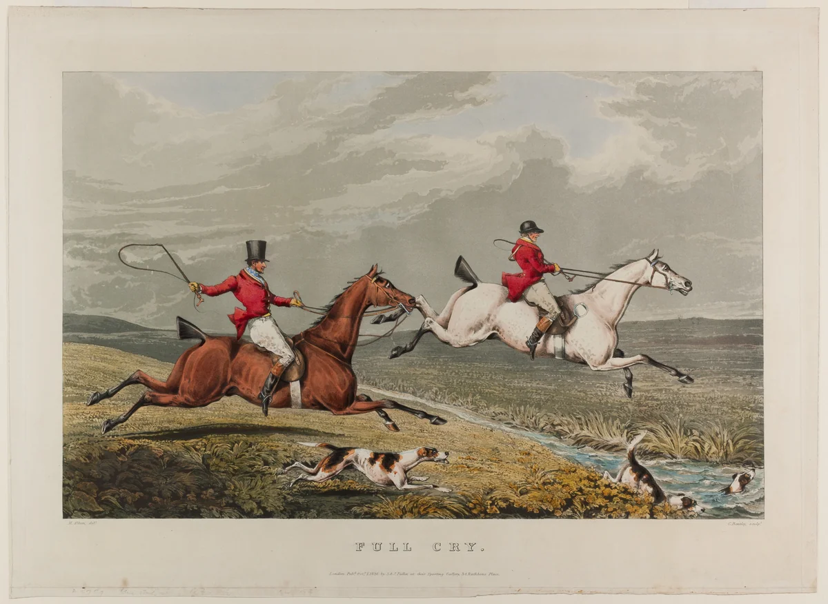 Full Cry, from the series Fox Hunting by Charles Bentley, print, 1828