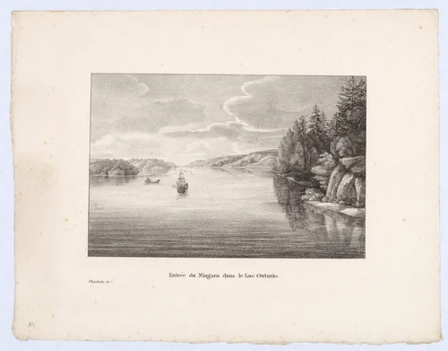 Entrée du Niagara dans le Lac Ontario by Charlotte Bonaparte, print, 1824