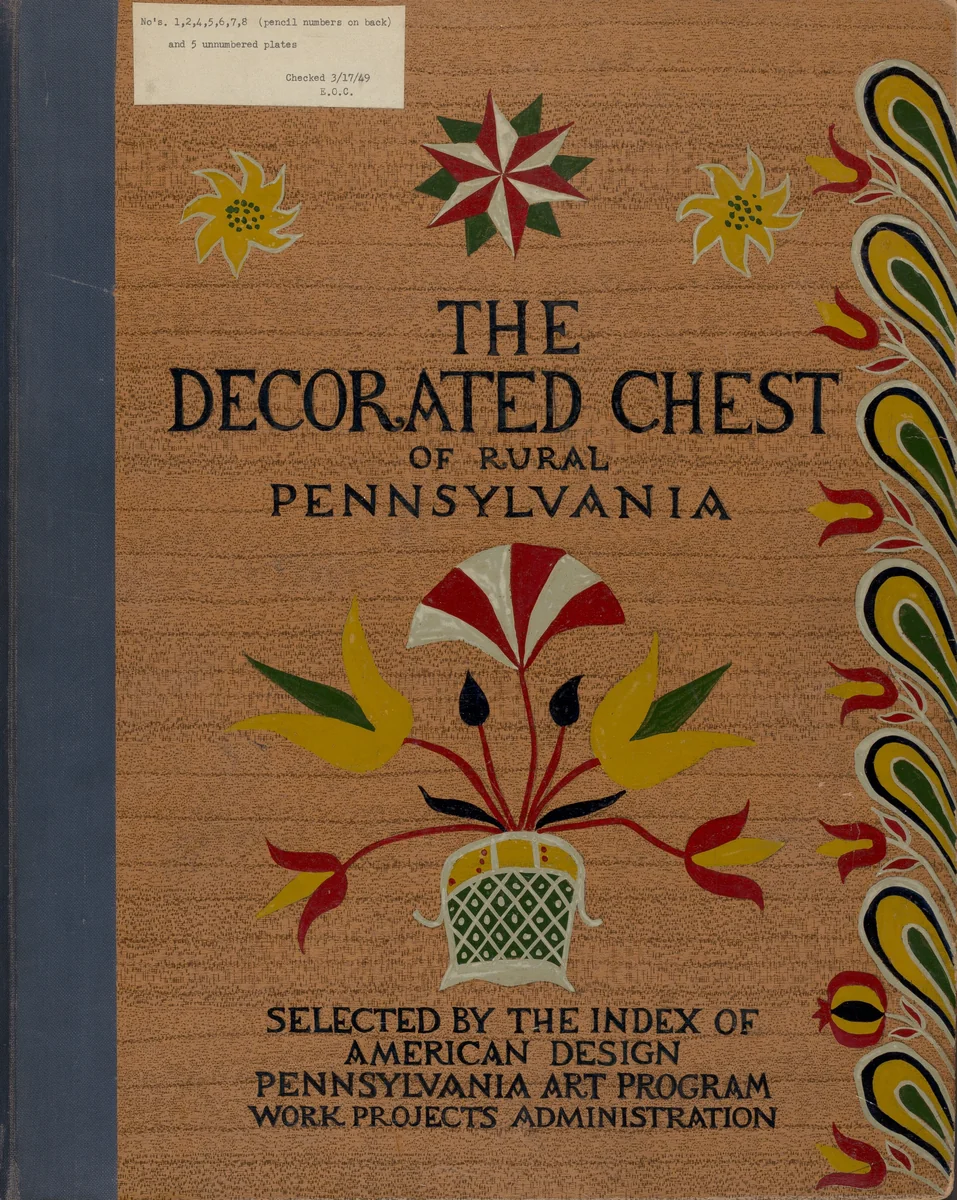 Cover for Proposed Portfolio "Decorated Chests of Rural Pennsylvania" by American 20th Century, index of american design, 1935-1942