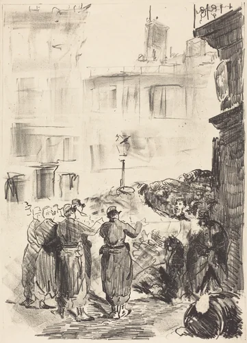 The Barricade (La barricade) by Edouard Manet, print, 1871