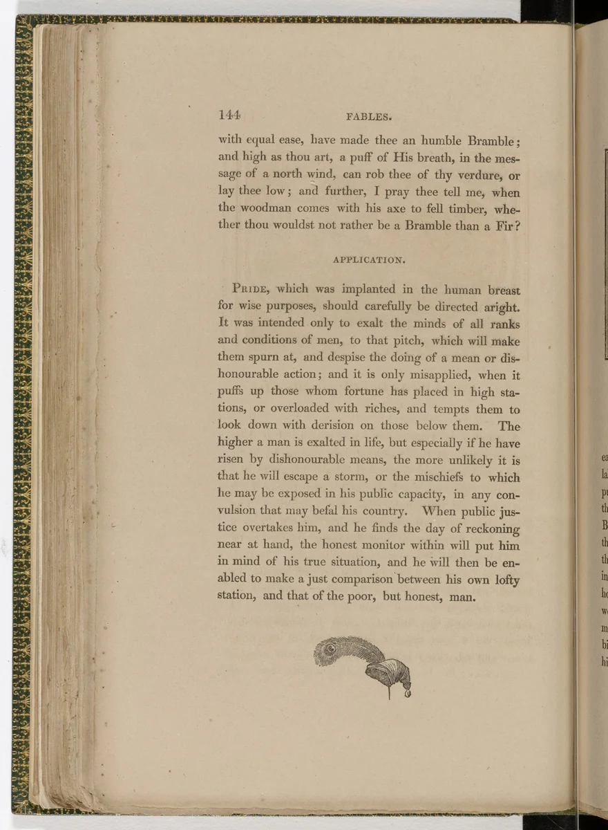 Tailpiece (page 144) from The Fables of Aesop by Thomas Bewick, illustrated book, 1818