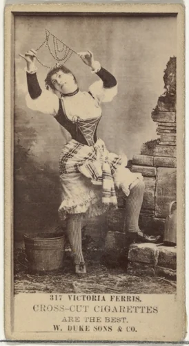 Card Number 317, Victoria Ferris, from the Actors and Actresses series (N145-3) issued by Duke Sons & Co. to promote Cross Cut Cigarettes by W. Duke, Sons & Co., photograph, 1880-1889