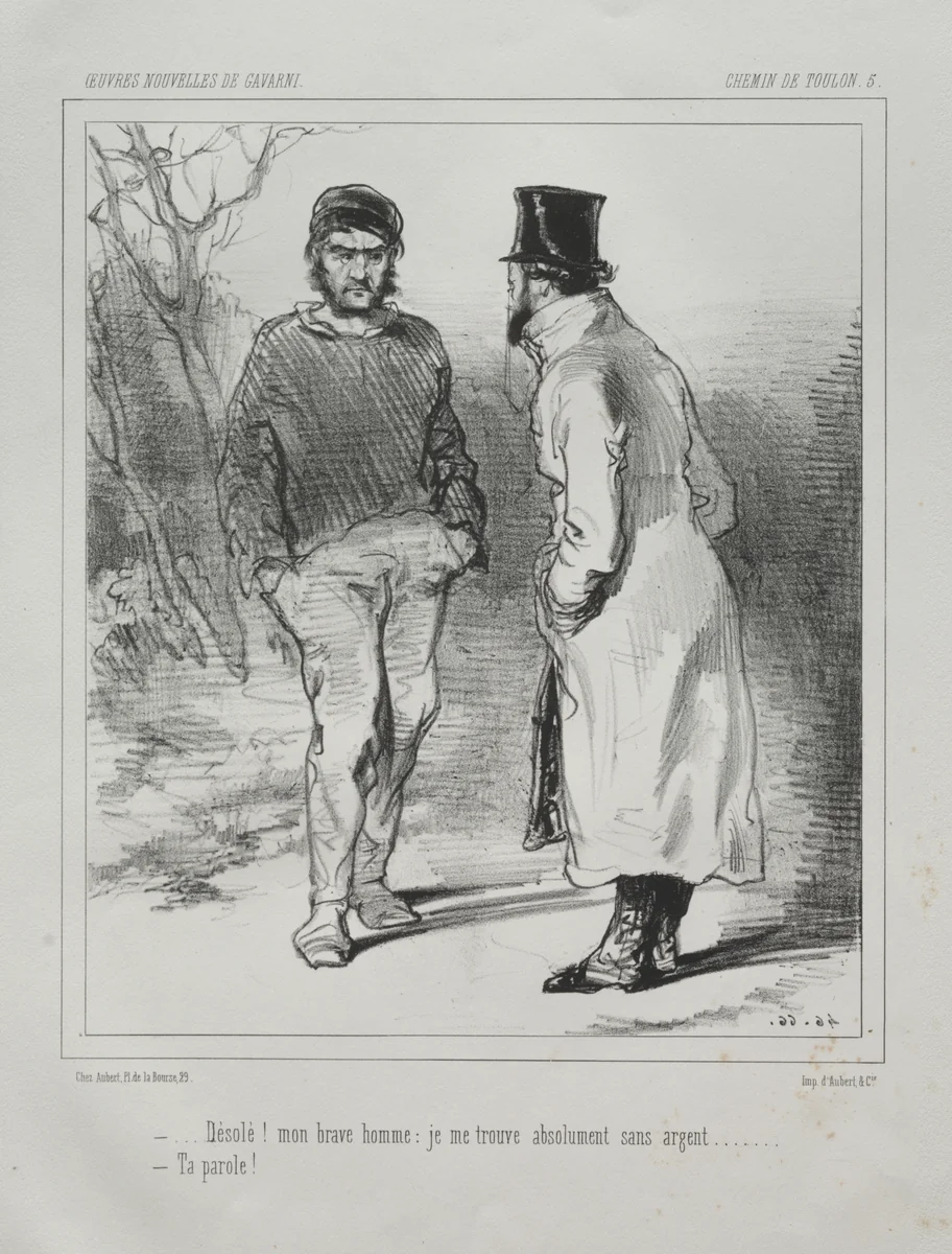 Chemin de Toulon by Paul Gavarni, print, 1824-1866