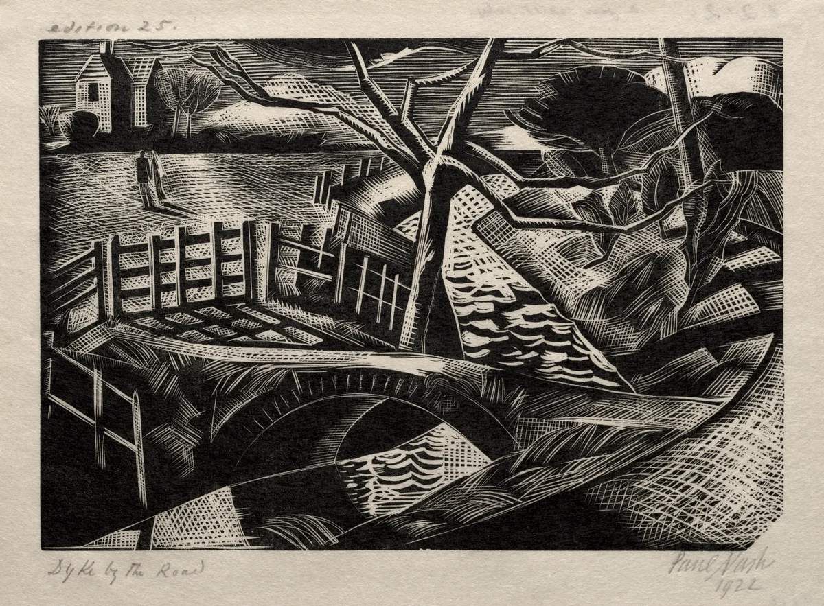 Dyke by the Road by Paul Nash, print, 1922