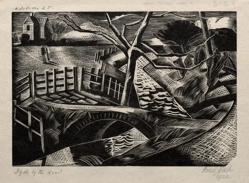 Dyke by the Road by Paul Nash, print, 1922