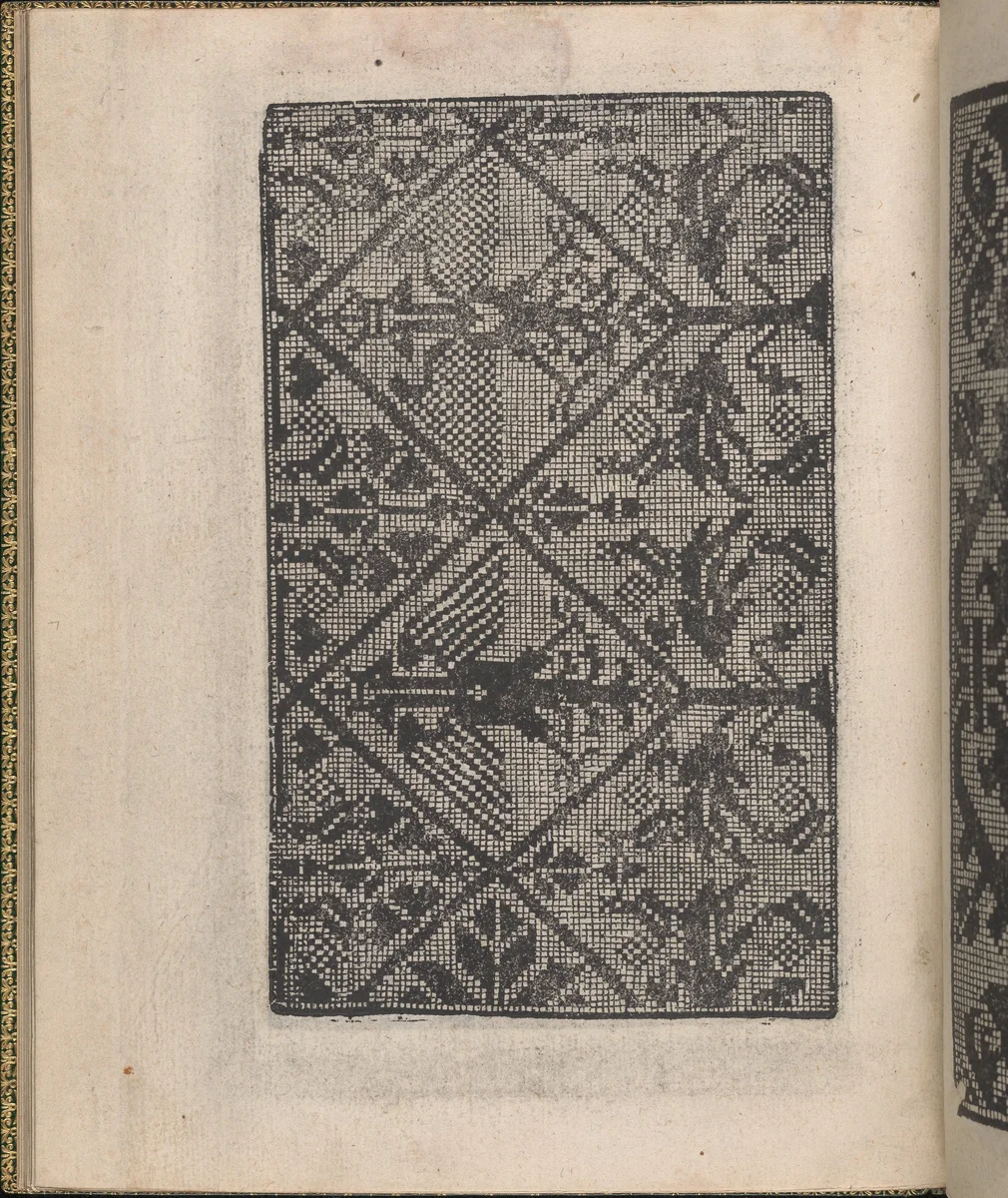 Ornamento delle belle & virtuose donne, page 18 (verso) by Matteo Pagano, book, 1554