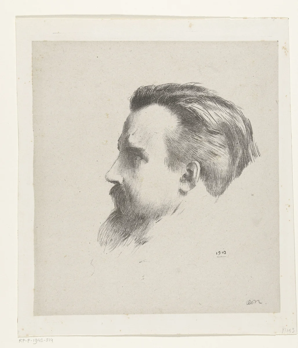 Portret van Maurice Denis by Odilon Redon, print, 1903