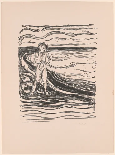 Alpha's Despair by Edvard Munch, print, 1908-1909