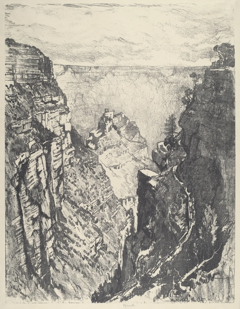 The Bright Angel Trail by Joseph Pennell, print, 1912
