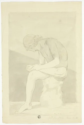 The Thorn-Picker (Lo Spinario) by John Downman, drawing, 1772