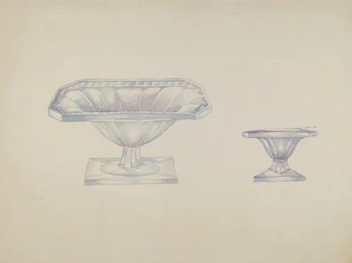 Glass Nut Dishes by Beulah Bradleigh, index of american design, 1937