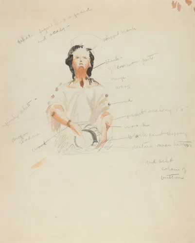 Sketch of Figurehead by American 20th Century, index of american design, 1935-1942