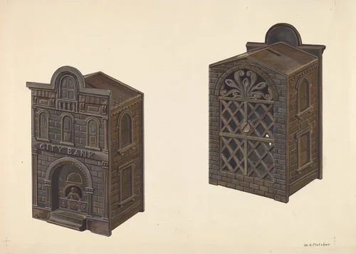 "City Bank" Toy Bank by William O. Fletcher, index of american design, 1938