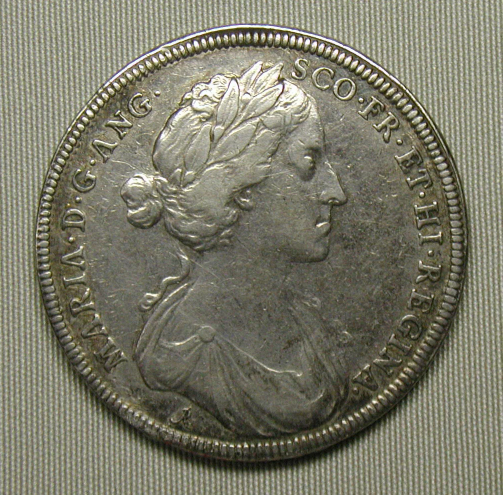 Mary of Modena by John Roettier, metalwork, 1685