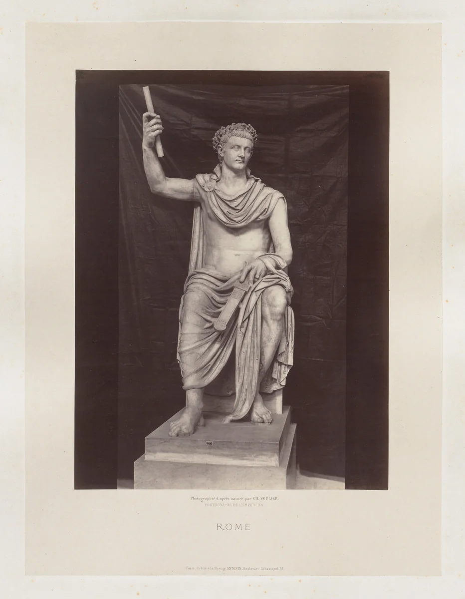 Statue de Tibere, Vatican by Charles Soulier, photograph, 1855-1865