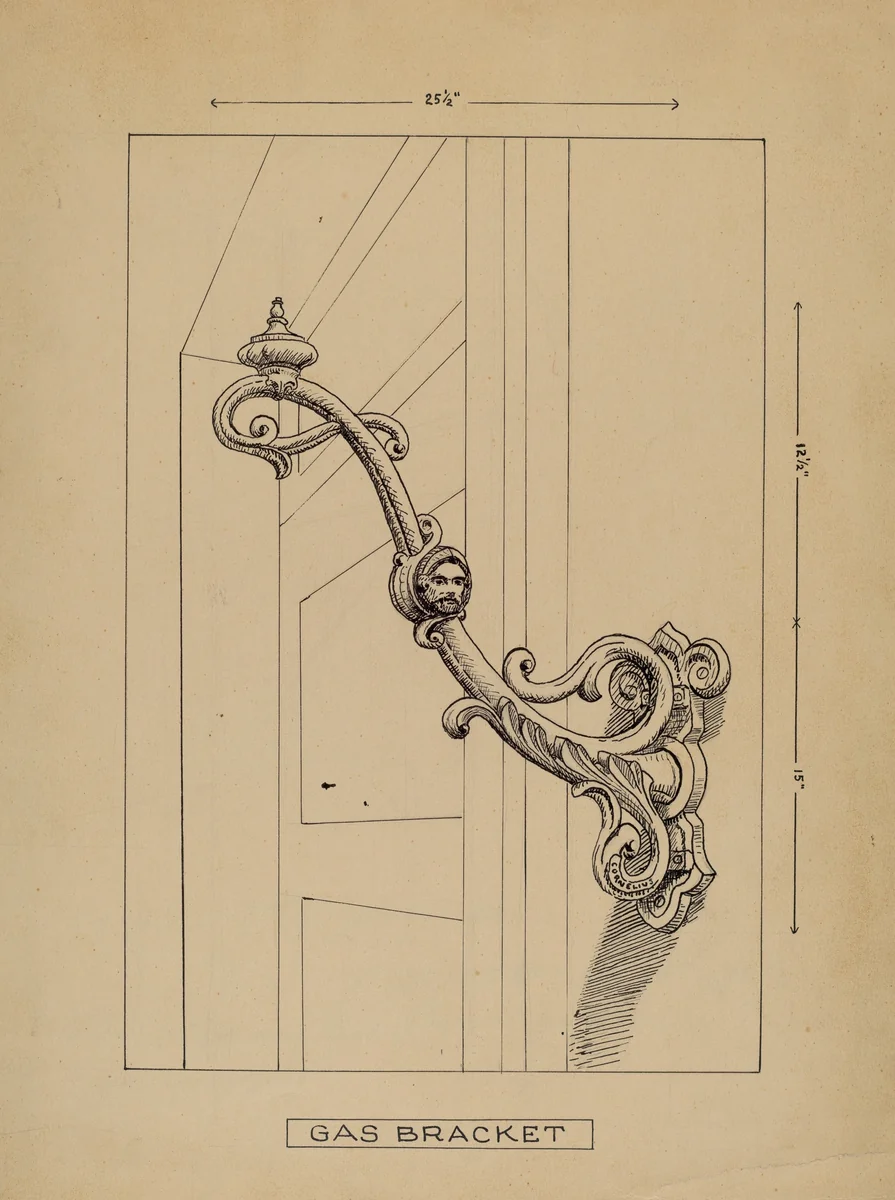 Cast Iron Lighting Brackets by Lucien Verbeke, index of american design, 1936