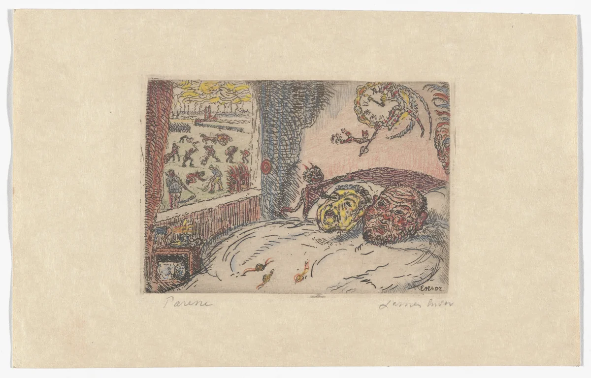 Sloth (La Paresse) from The Deadly Sins (Les Péchés capitaux) by James Ensor, print, 1902